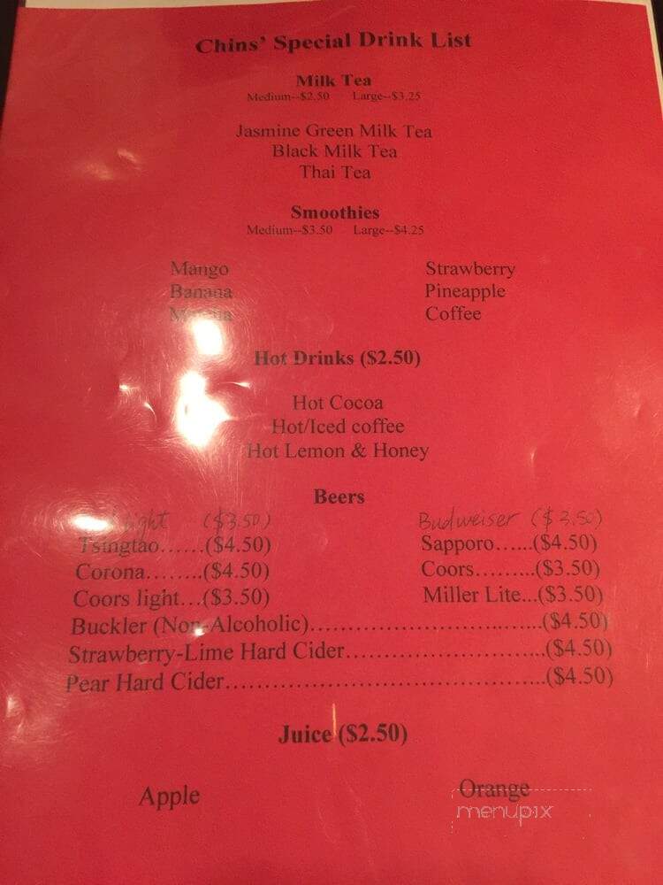 Chin's Gourmet - La Mesa, CA menu_pic