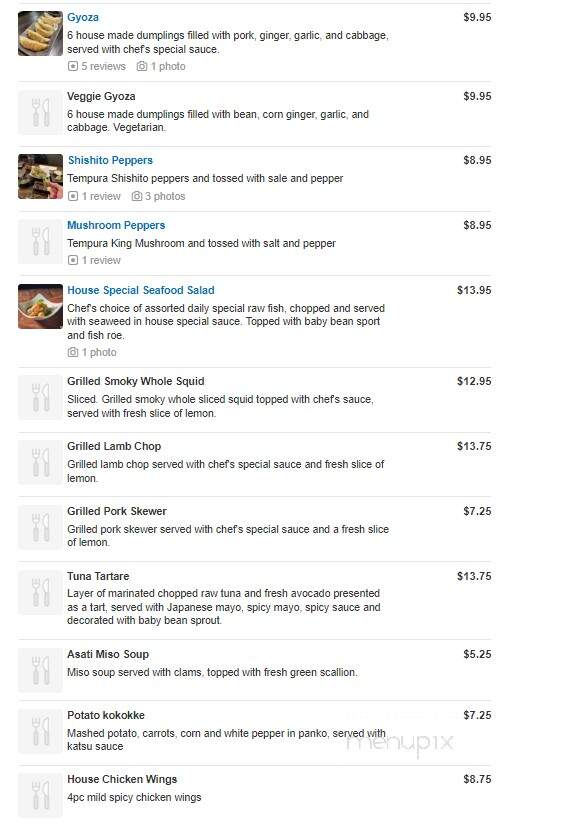 Rocket Sushi - San Francisco, CA menu_pic