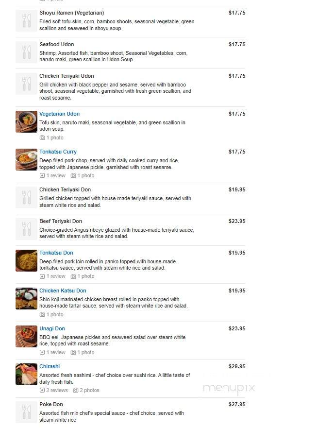 Rocket Sushi - San Francisco, CA menu_pic