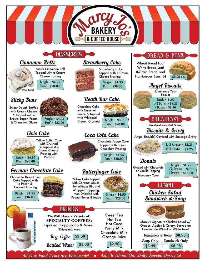 Marcy Jo's Bakery - Lewisburg, TN menu_pic