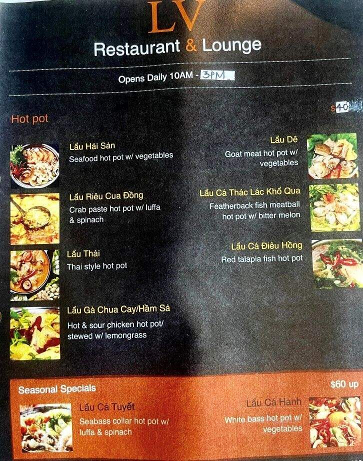 LV Restaurant & Lounge - Westminster, CA menu_pic
