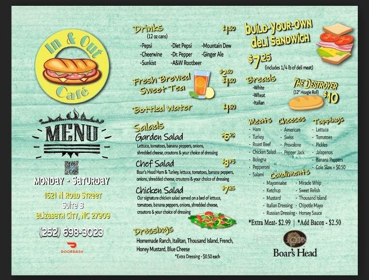 In & Out Cafe - Elizabeth City, NC menu_pic