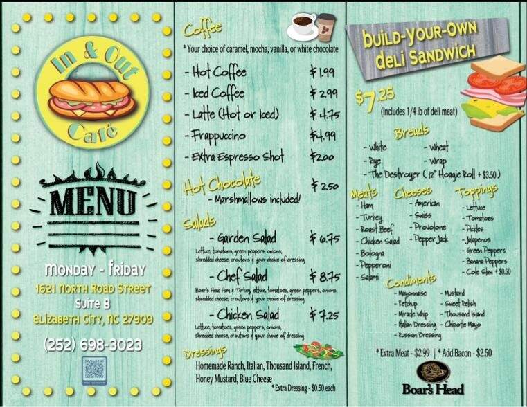 In & Out Cafe - Elizabeth City, NC menu_pic