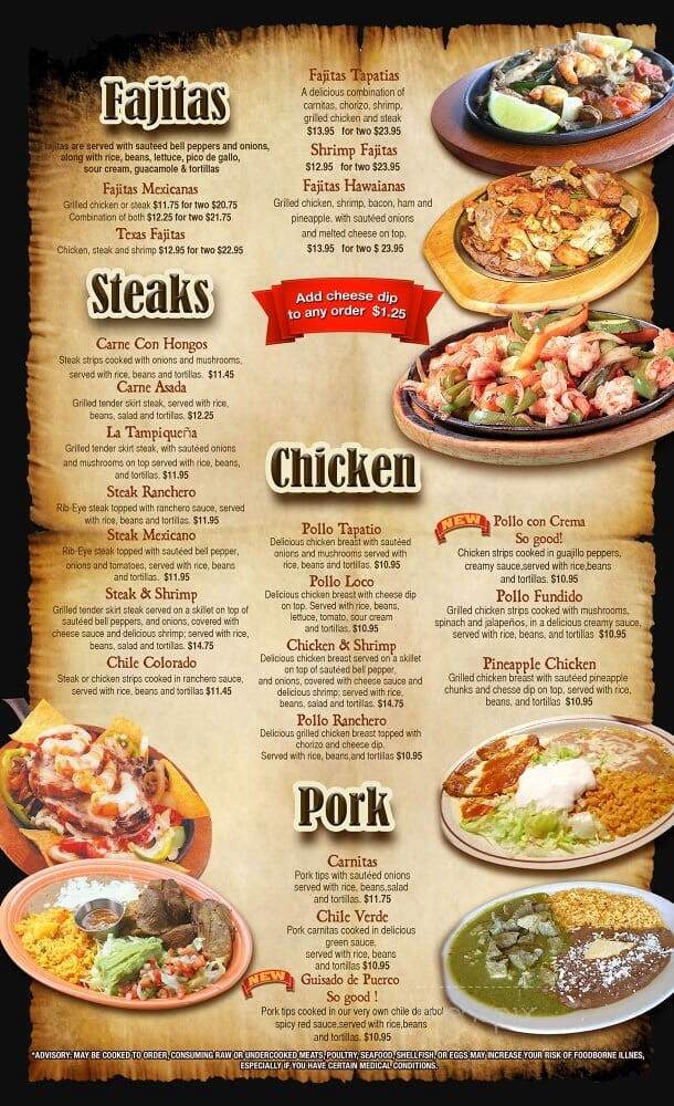 Tapatios Mexican Restaurant - Canton, GA menu_pic