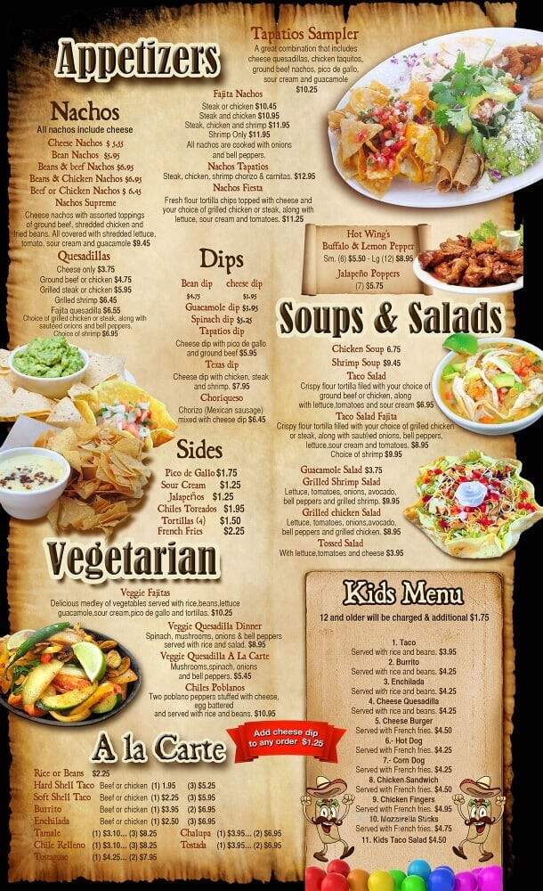 Tapatios Mexican Restaurant - Canton, GA menu_pic