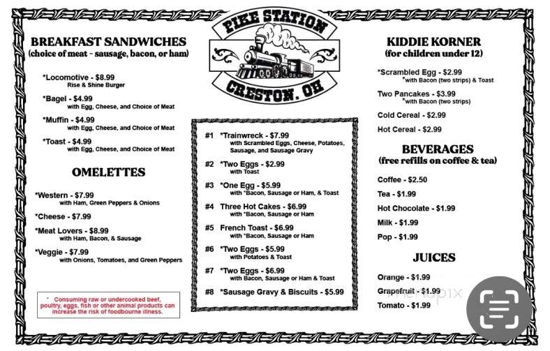 Pike Station Inn - Creston, OH menu_pic
