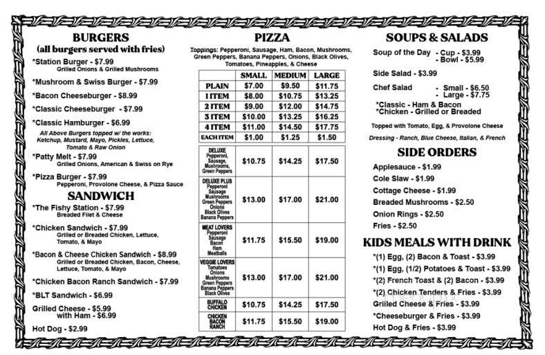 Pike Station Inn - Creston, OH menu_pic