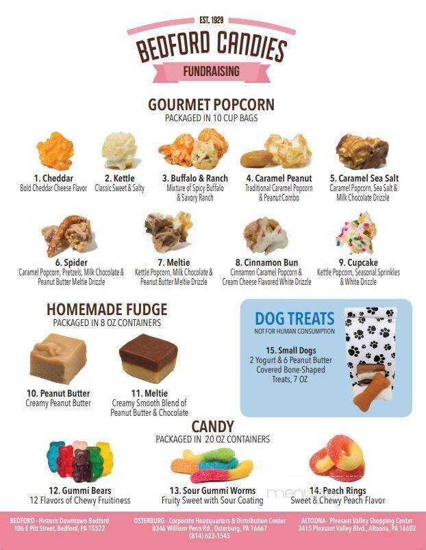 Bedford Candies - Bedford, PA menu_pic