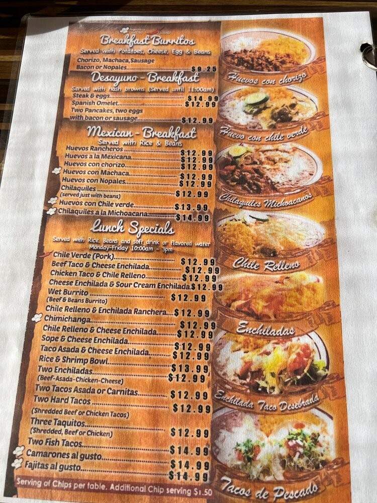 Cielito Lindo Restaurant - Riverside, CA menu_pic