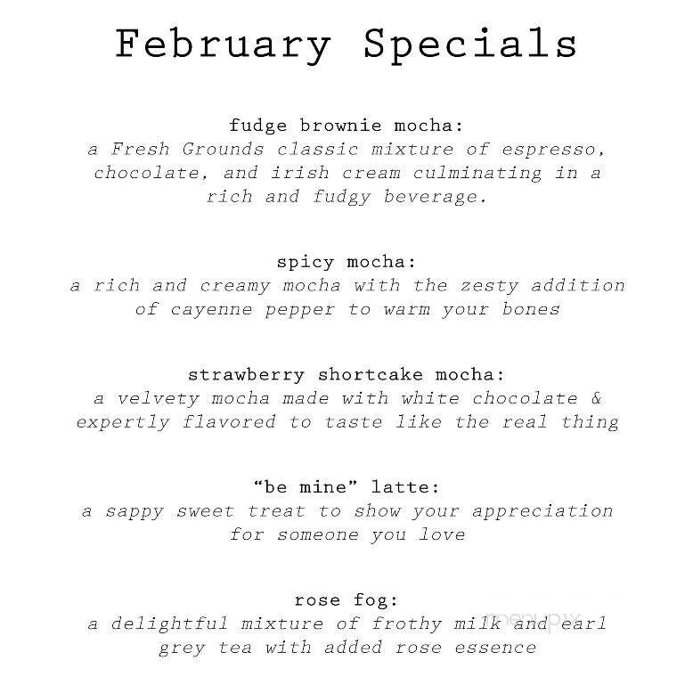 Fresh Grounds Coffee Shop - Greenville, PA menu_pic