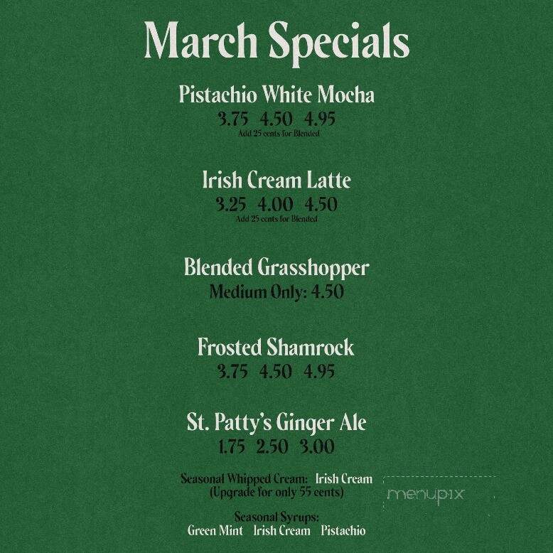 Fresh Grounds Coffee Shop - Greenville, PA menu_pic