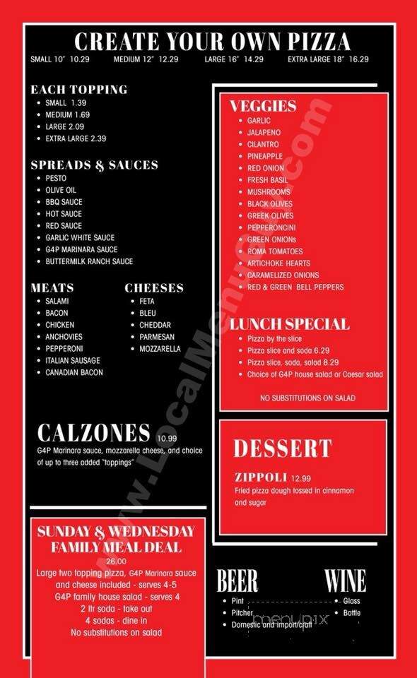 Go Fore Pizza - Rancho Murieta, CA menu_pic