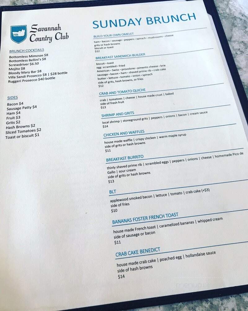 Wilmington Island Golf Club - Savannah, GA menu_pic