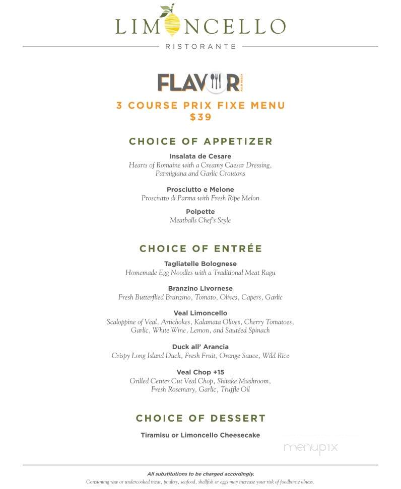 Limoncello Italian Grill - North Palm Beach, FL menu_pic