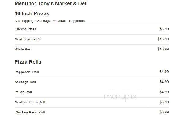 Tony's Market & Deli - Delray Beach, FL menu_pic