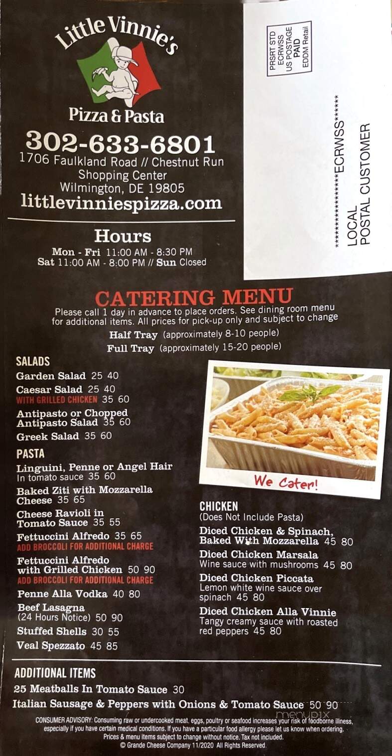 Little Vinnie Pizza & Pasta - Wilmington, DE menu_pic