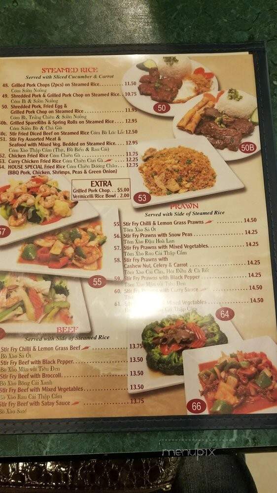 Sunshine Vietnamese Restaurant - Calgary, AB menu_pic