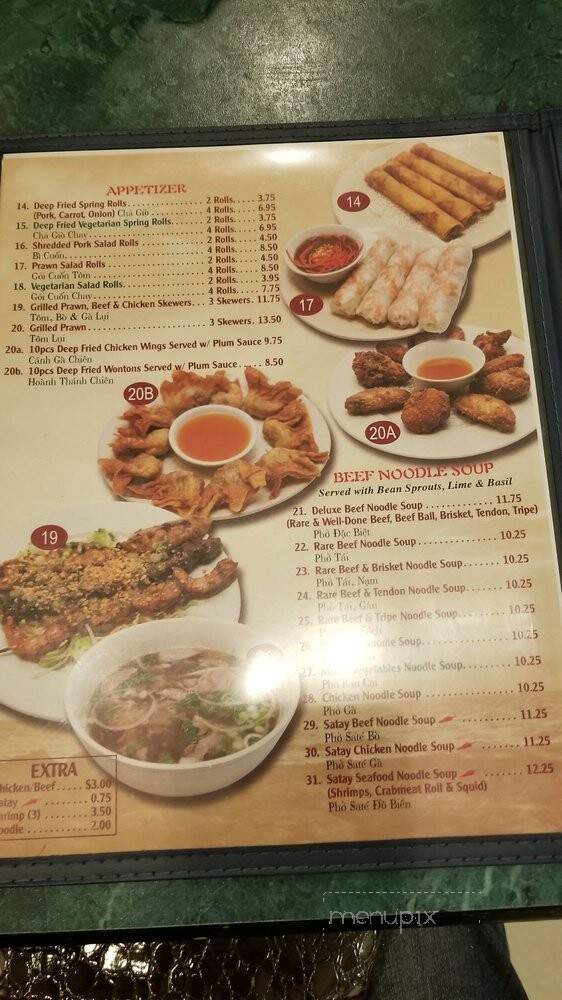 Sunshine Vietnamese Restaurant - Calgary, AB menu_pic