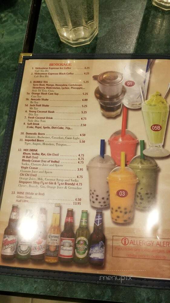 Sunshine Vietnamese Restaurant - Calgary, AB menu_pic