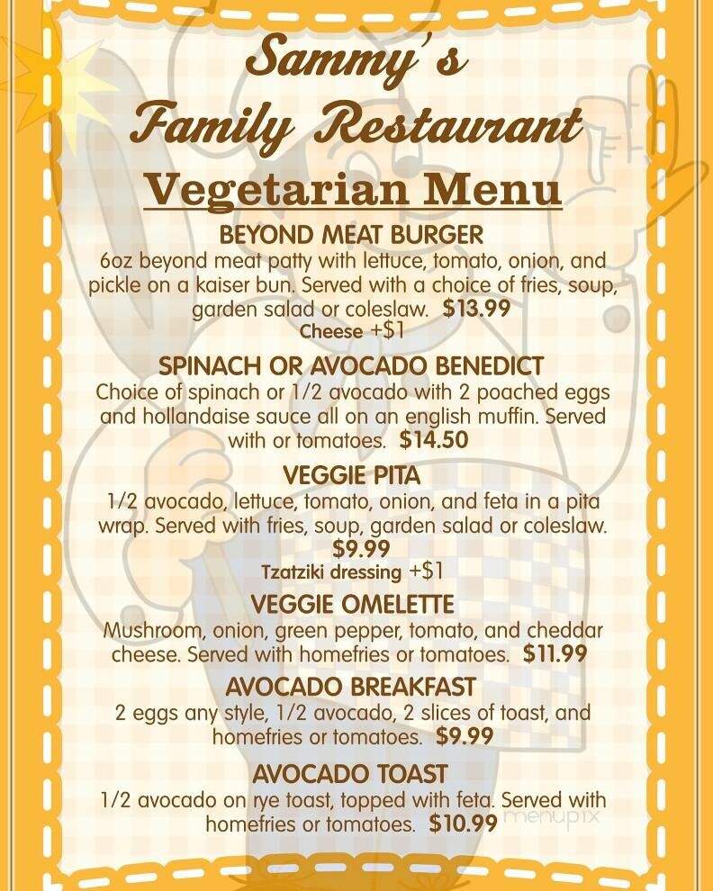 Sammy-Jo's Family Restaurant & Patio Lounge - Ancaster, ON menu_pic