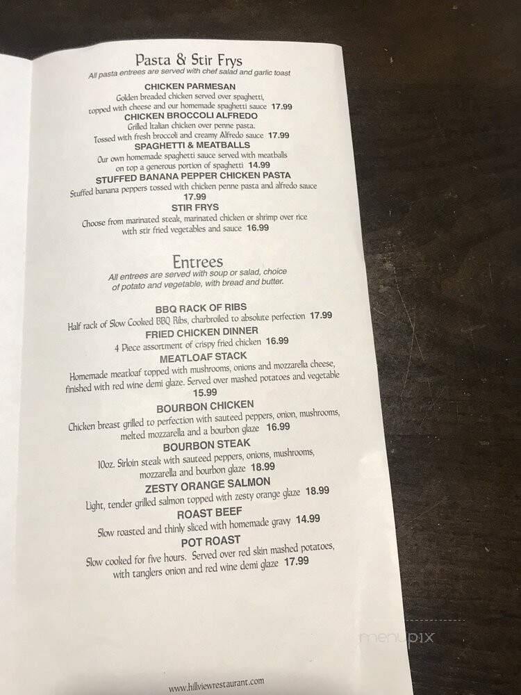 Hillview Restaurant - Depew, NY menu_pic