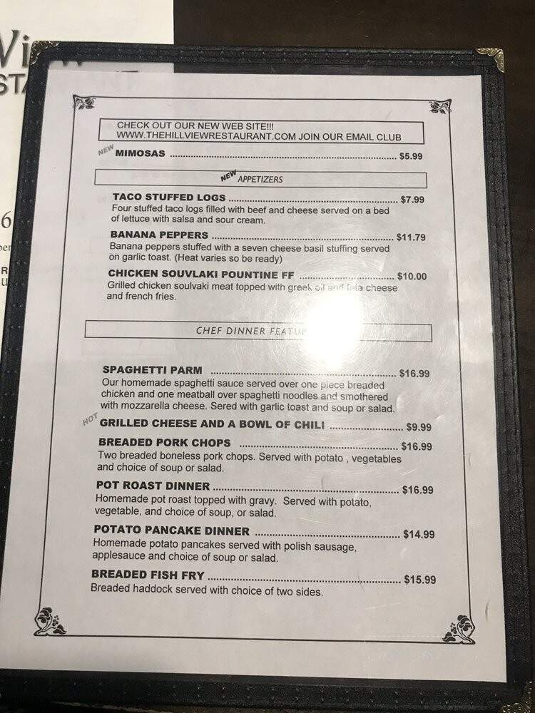 Hillview Restaurant - Depew, NY menu_pic