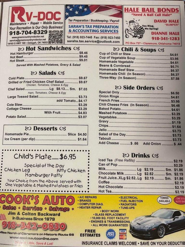 Dot's Cafe - Claremore, OK menu_pic