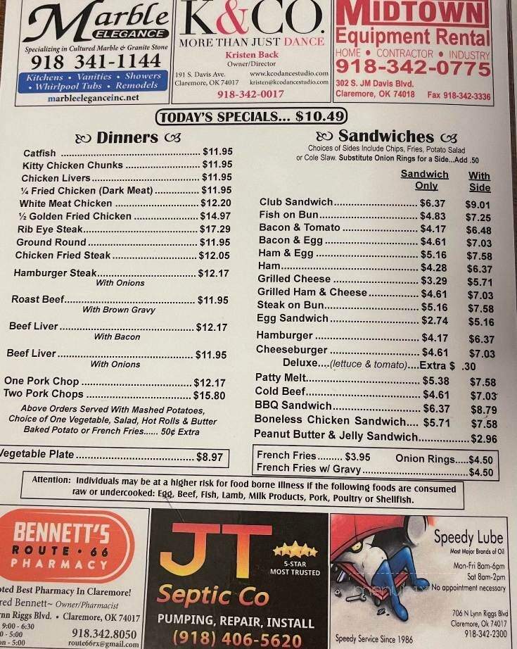 Dot's Cafe - Claremore, OK menu_pic