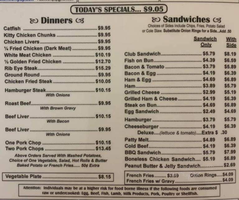 Dot's Cafe - Claremore, OK menu_pic