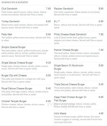Sonja's Cafe - Rainier, WA menu_pic