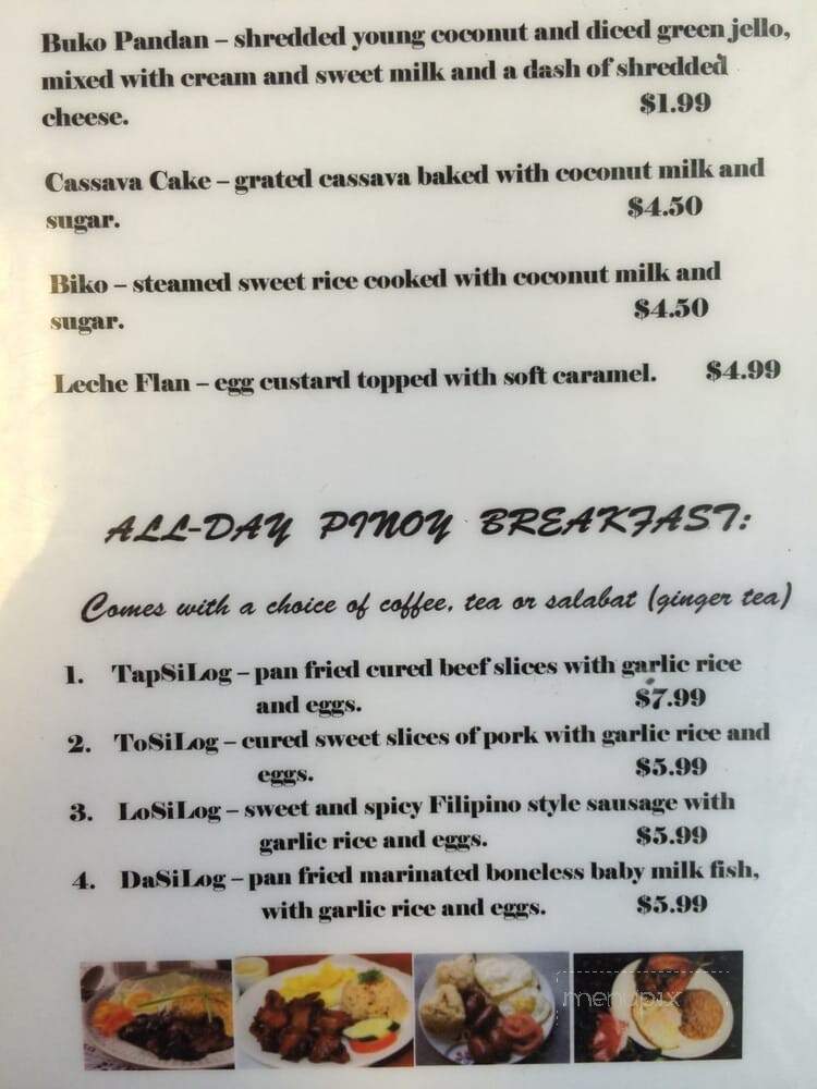 Tropical Hut Philippine Cuisine - Windsor, ON menu_pic