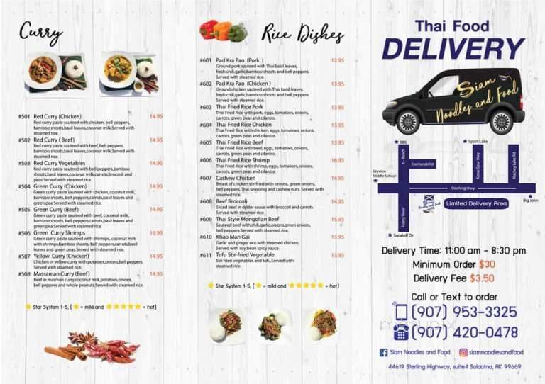 Siam Noodles and Food - Soldotna, AK menu_pic