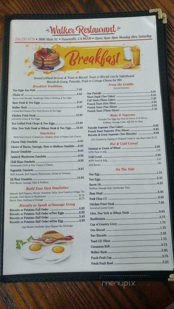 Walker Restaurant - Susanville, CA menu_pic