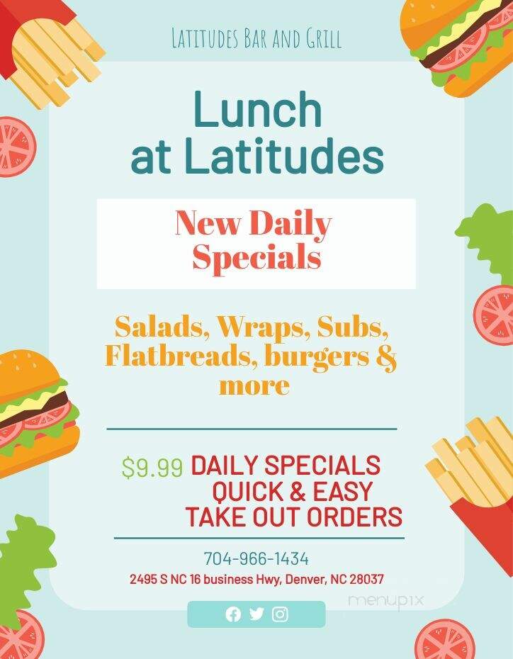 Latitudes Bar and Grill - Denver, NC menu_pic