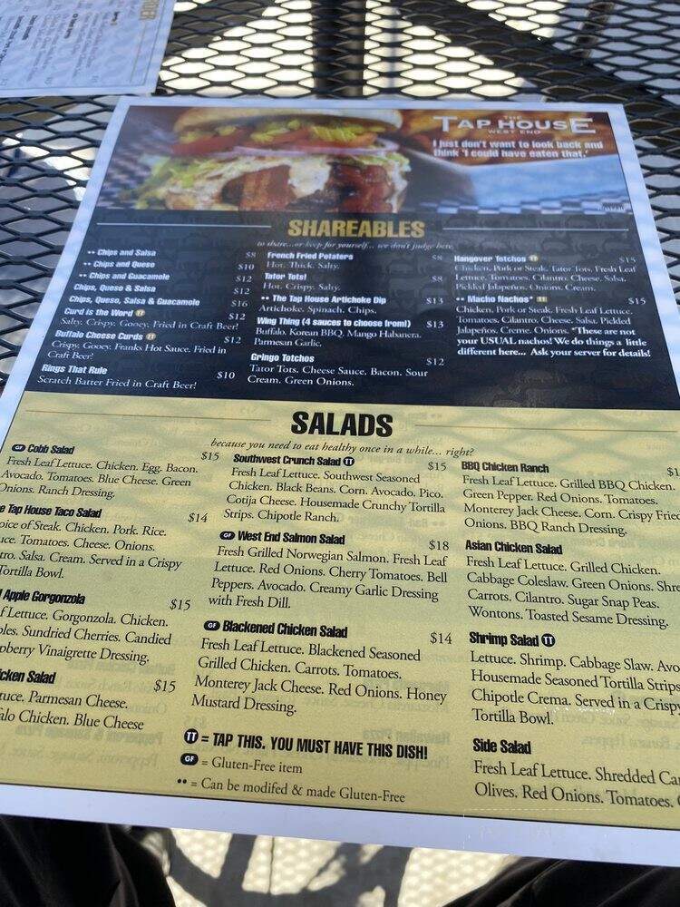 The Tap House West End - Rochester, MN menu_pic