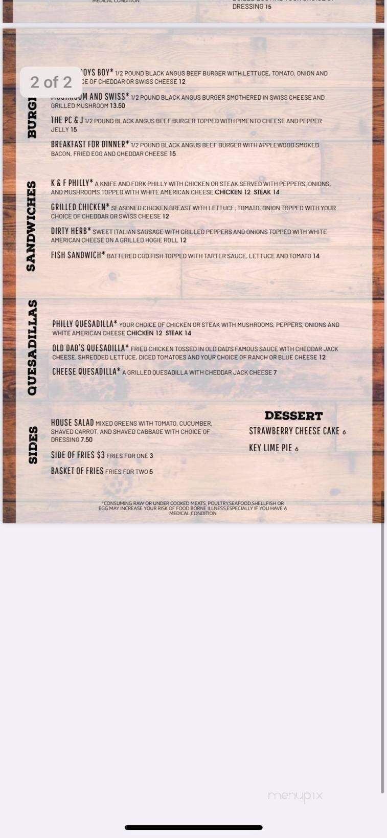 Old Dad's Wing Sauce - Dawsonville, GA menu_pic