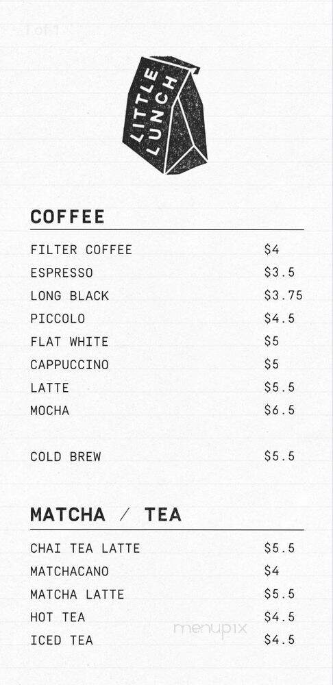Little Lunch Coffee - Venice, CA menu_pic