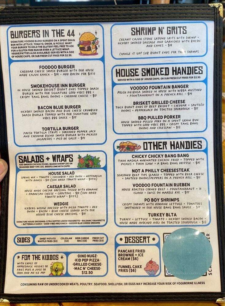 Voodoo Brewing - Fountain Inn, SC menu_pic