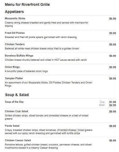 Riverfront Grille - Grand Island, NE menu_pic