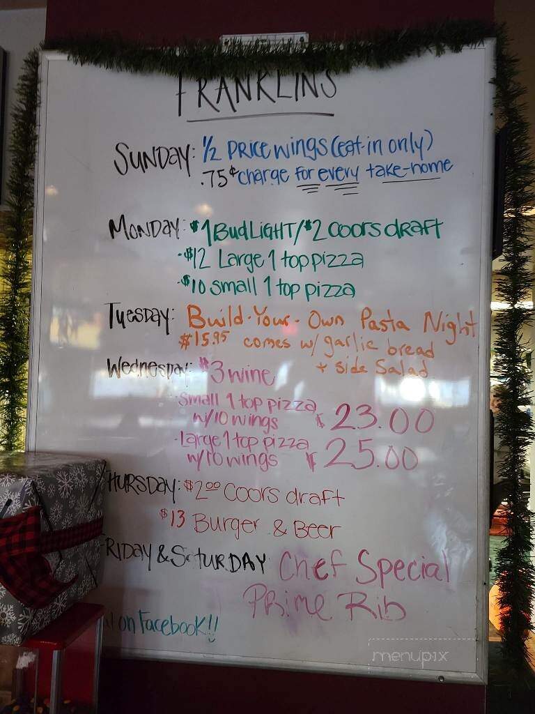 Franklin's - Proctor, VT menu_pic