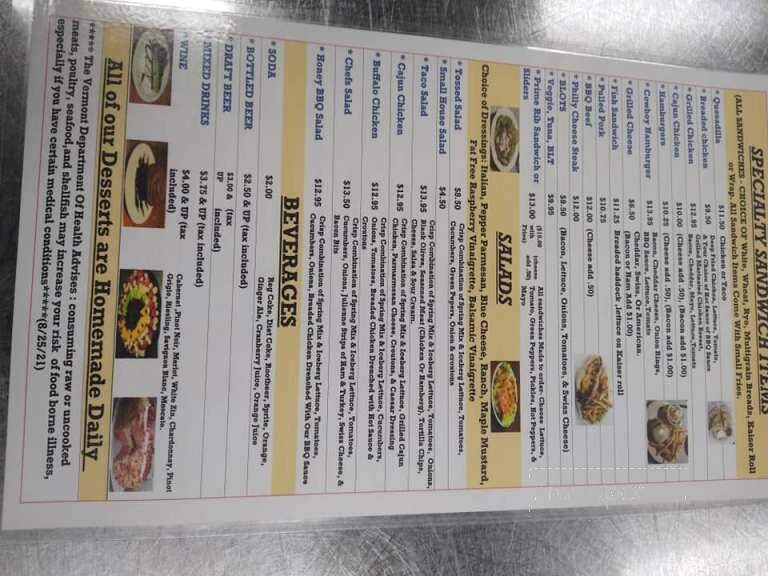 Franklin's - Proctor, VT menu_pic