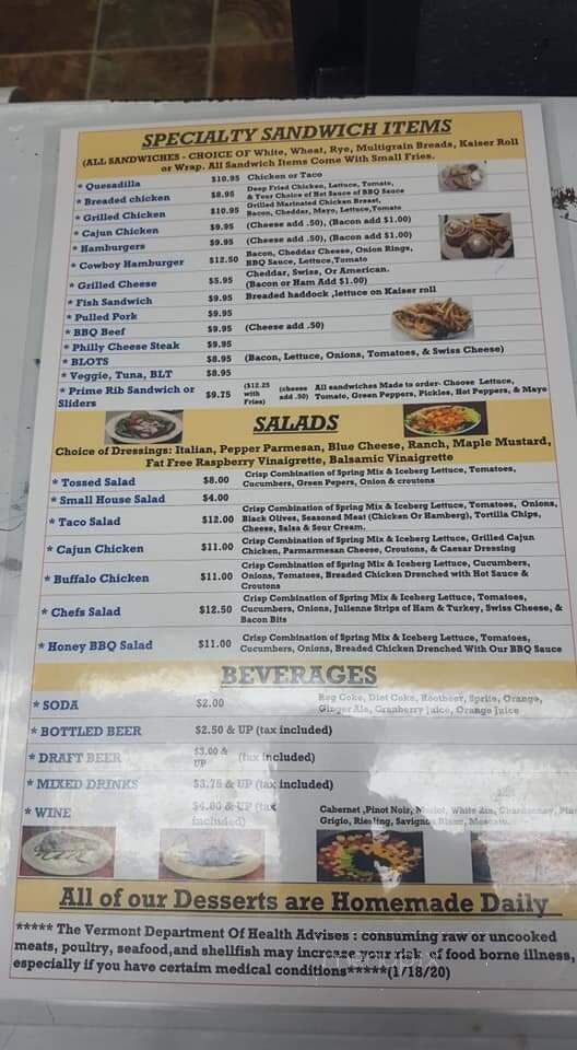 Franklin's - Proctor, VT menu_pic