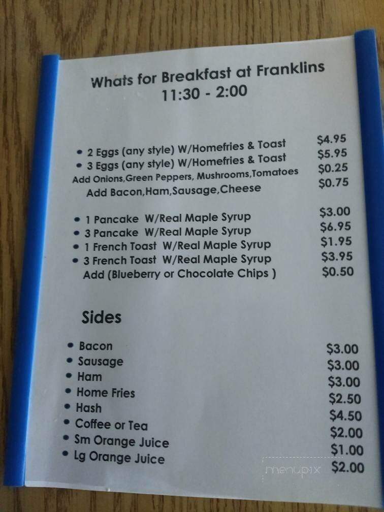 Franklin's - Proctor, VT menu_pic