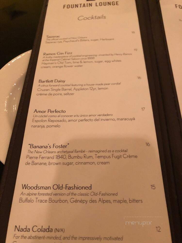 Fountain Lounge - New Orleans, LA menu_pic