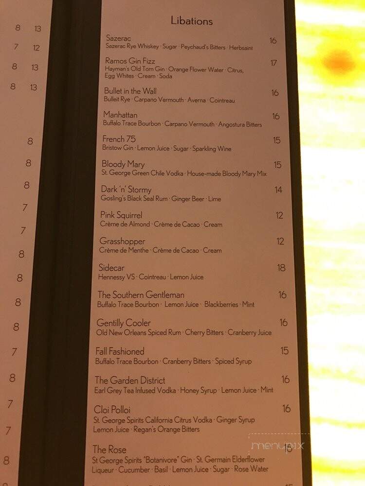 Fountain Lounge - New Orleans, LA menu_pic