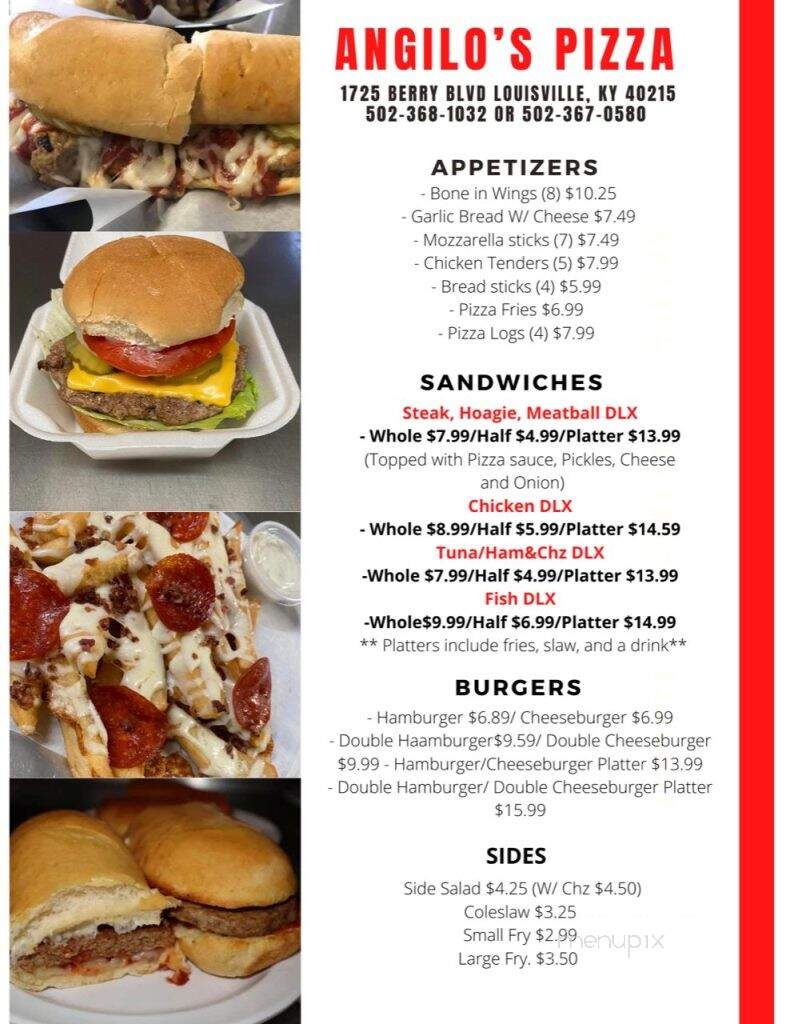 Angelo's Pizza & Subs - Louisville, KY menu_pic