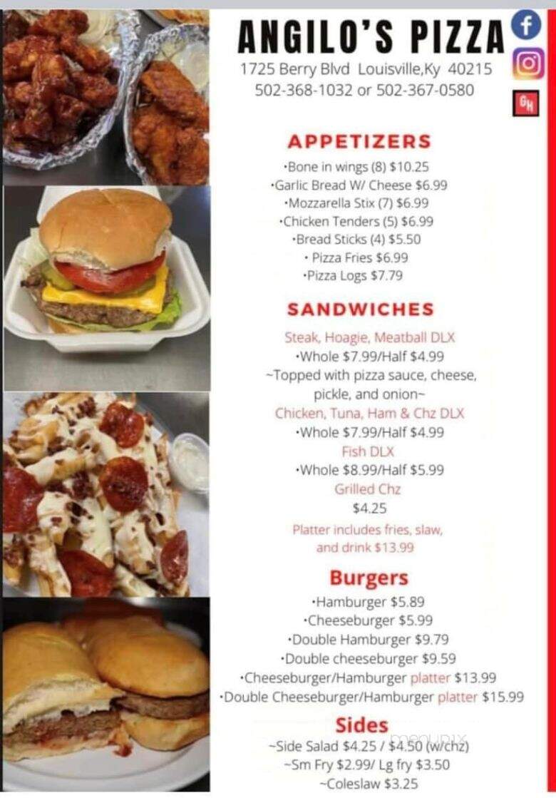 Angelo's Pizza & Subs - Louisville, KY menu_pic