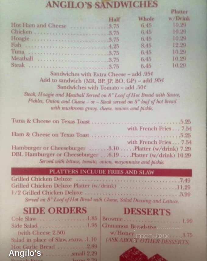 Angelo's Pizza & Subs - Louisville, KY menu_pic