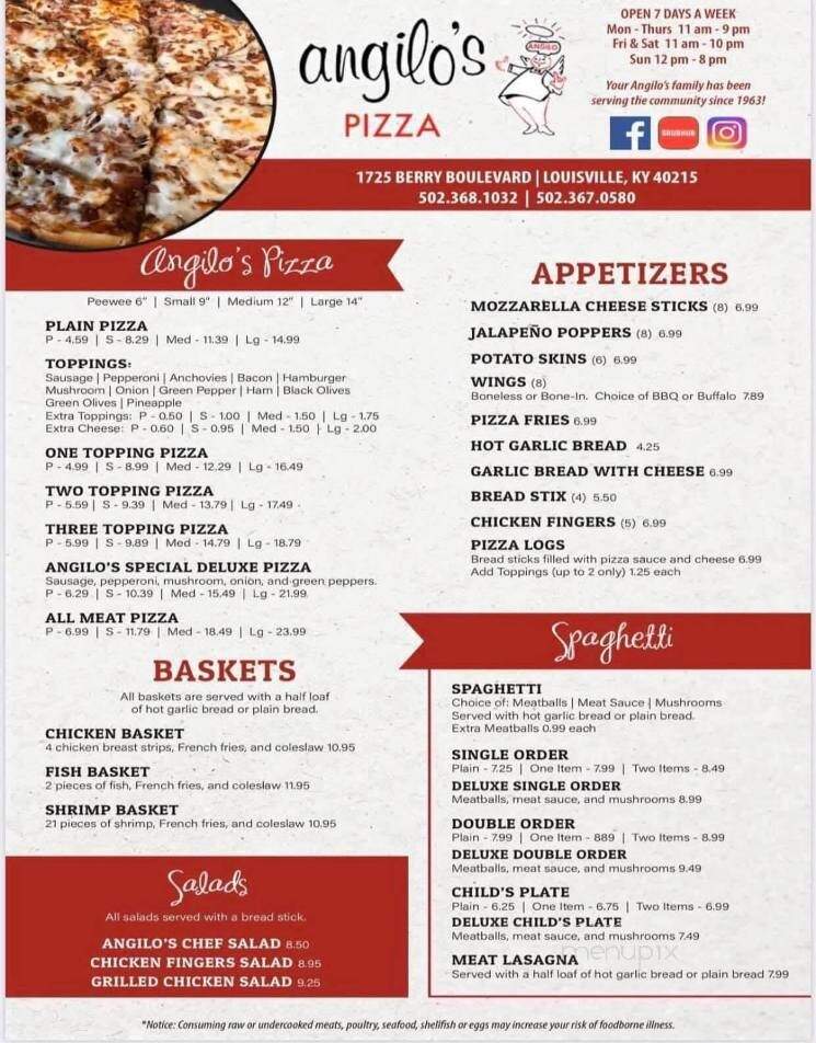 Angelo's Pizza & Subs - Louisville, KY menu_pic