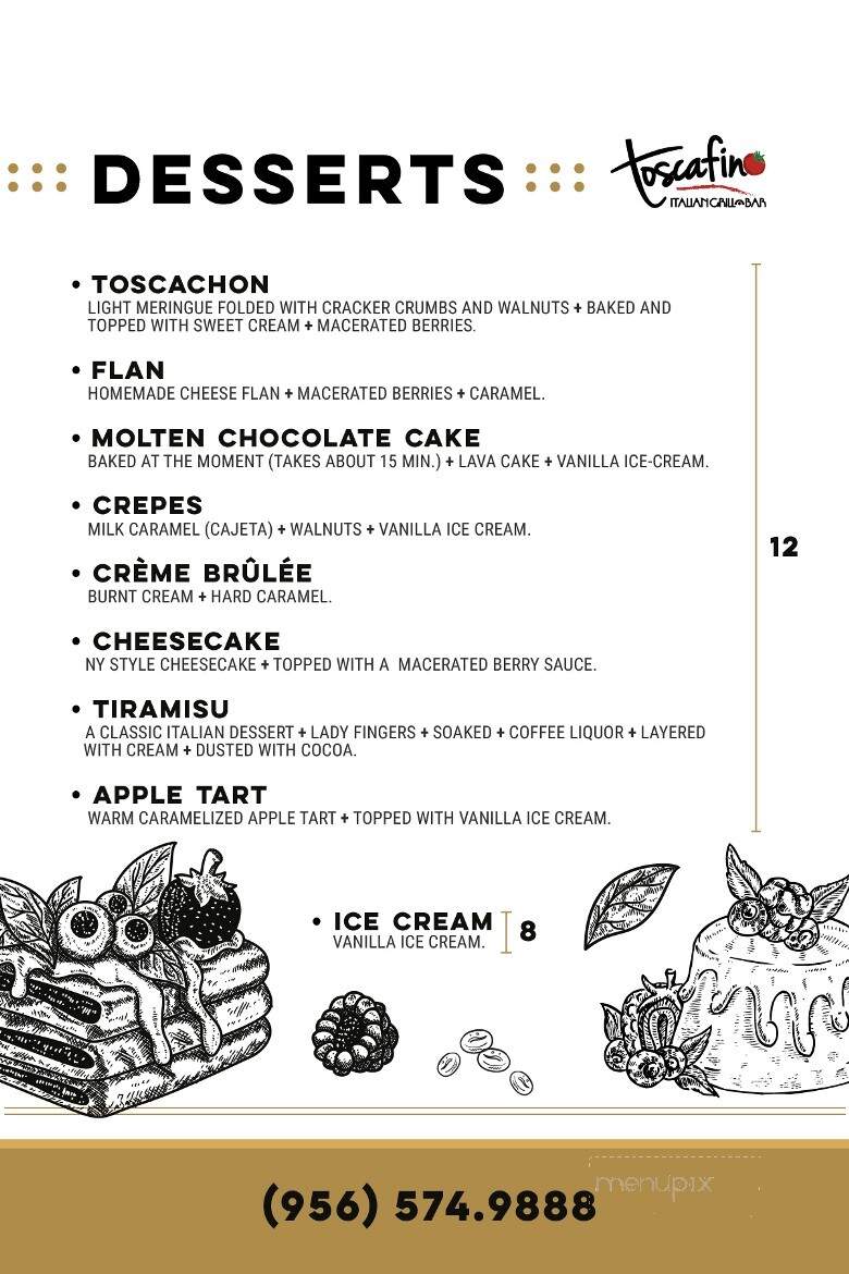 Toscafino - Brownsville, TX menu_pic